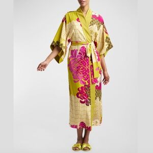 Natori Rimini Floral-Print Matte Satin Robe